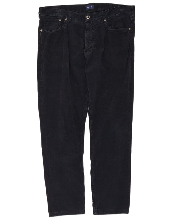 Gant Mens Slim Fit Corduroy Trousers W34 L28 Navy Blue Cotton