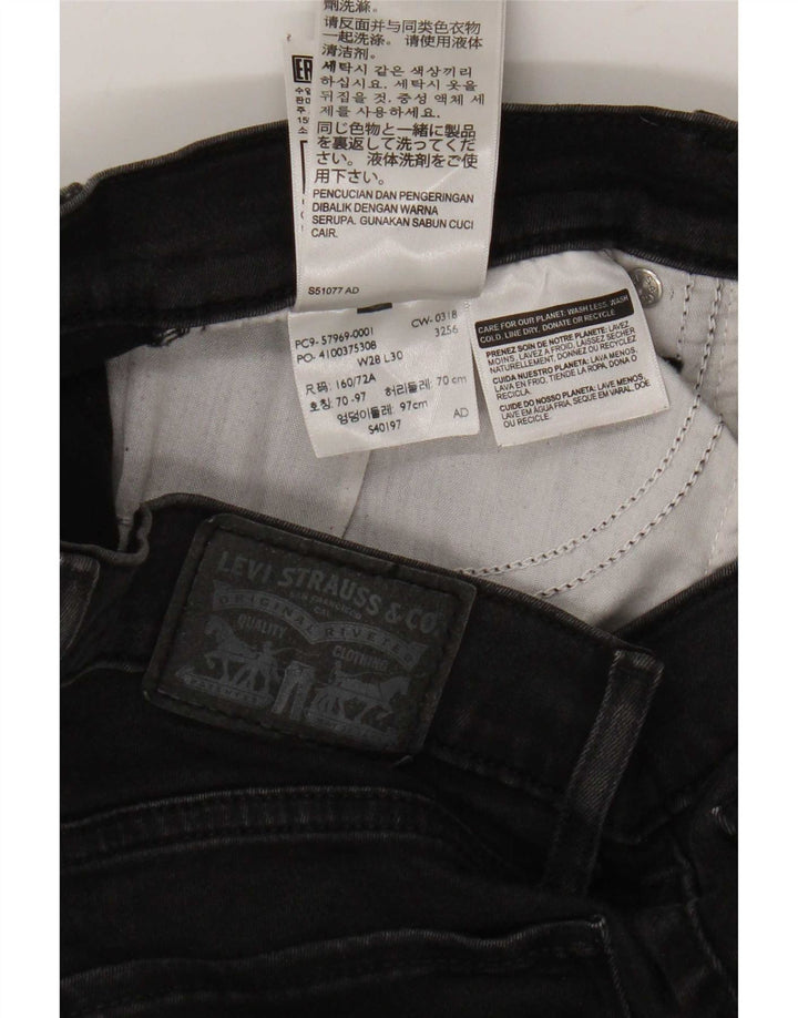 Женские узкие джинсы Levi's W28 L30, черный хлопок