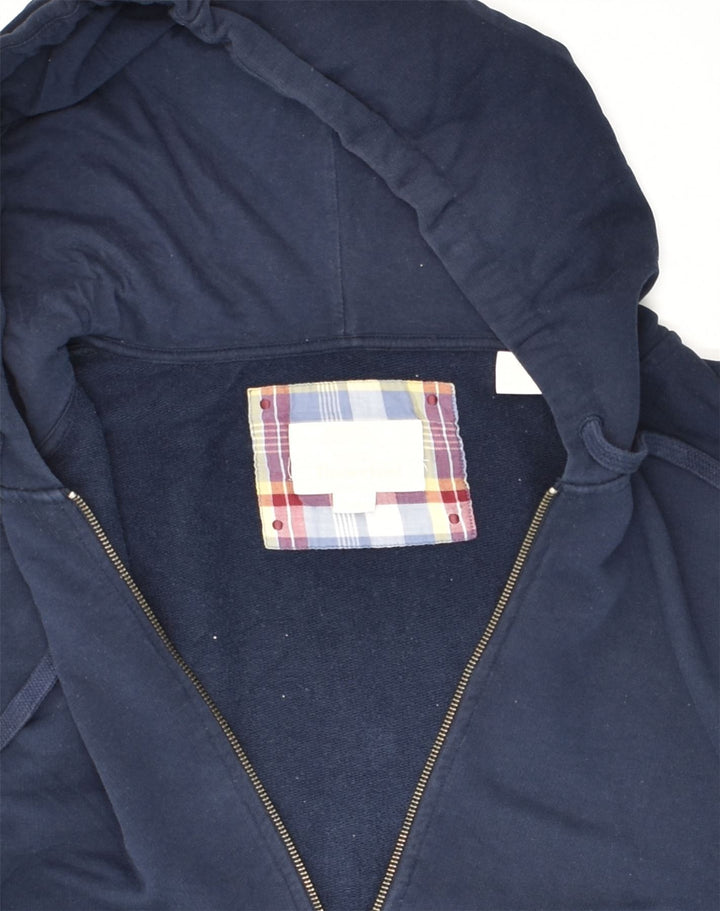 TIMBERLAND Womens Zip Hoodie Sweater UK 8 Small Navy Blue Cotton | Vintage Timberland | Thrift | Second-Hand Timberland | Used Clothing | Messina Hembry 