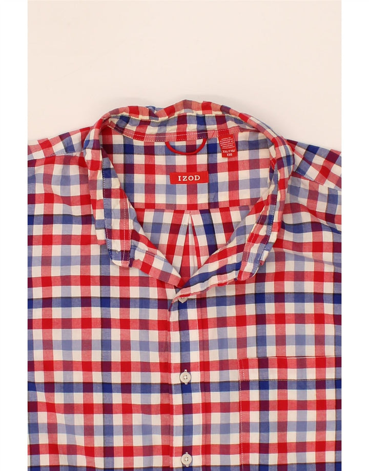 IZOD Mens Shirt 2XL Red Check Cotton Vintage Izod and Second-Hand Izod from Messina Hembry 