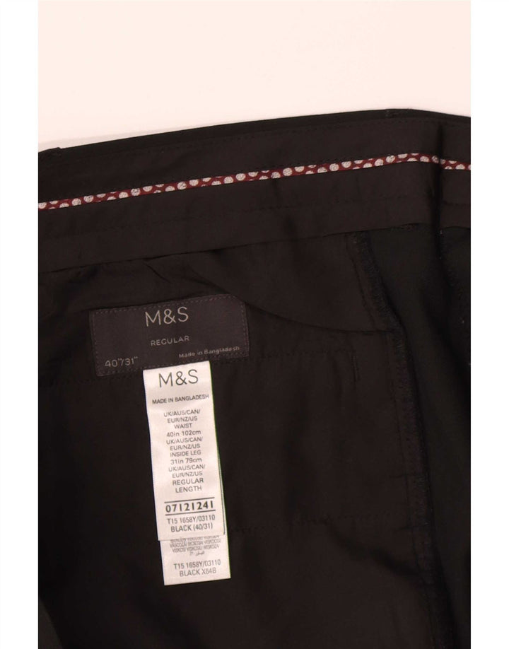 Мужские классические брюки Marks & Spencer W40 L31, черный полиэстер