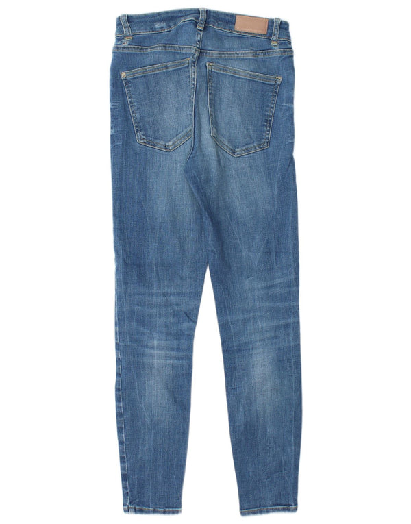 Женские потертые джинсы скинни Zara W26 L26 синие