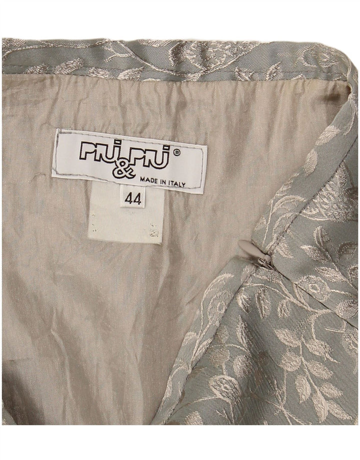 PIU & PIU Женская мини-юбка IT 44 Medium W28 Серая с цветочным принтом