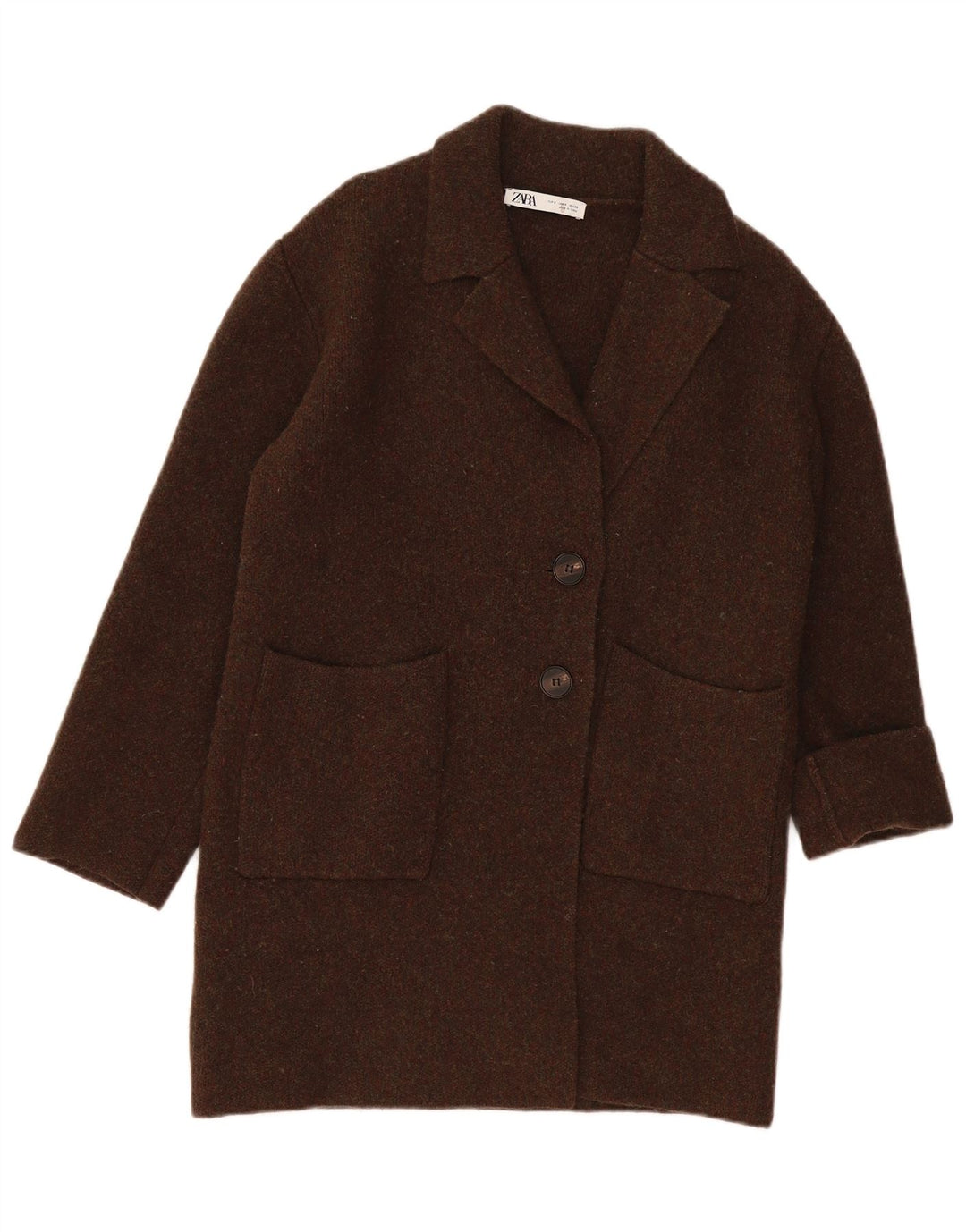Женское пальто оверсайз Zara UK 10, маленький цвет хаки, шерсть