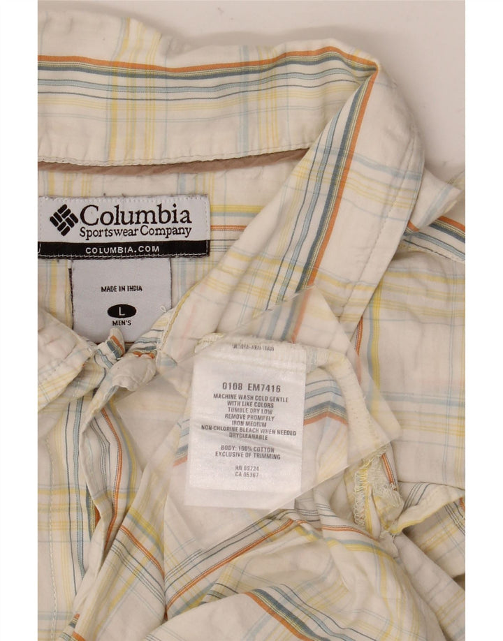 Мужская рубашка Columbia с коротким рукавом, большая белая хлопковая клетка в клетку