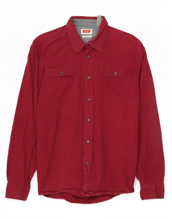 Мужская рубашка Wrangler XL бордовый хлопок