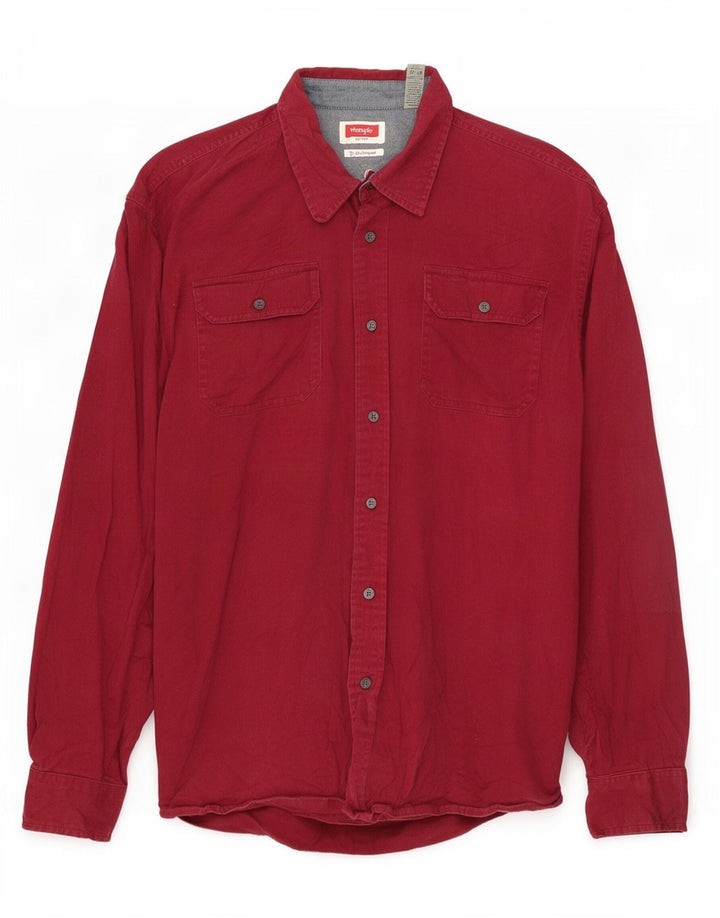 Мужская рубашка Wrangler XL бордовый хлопок