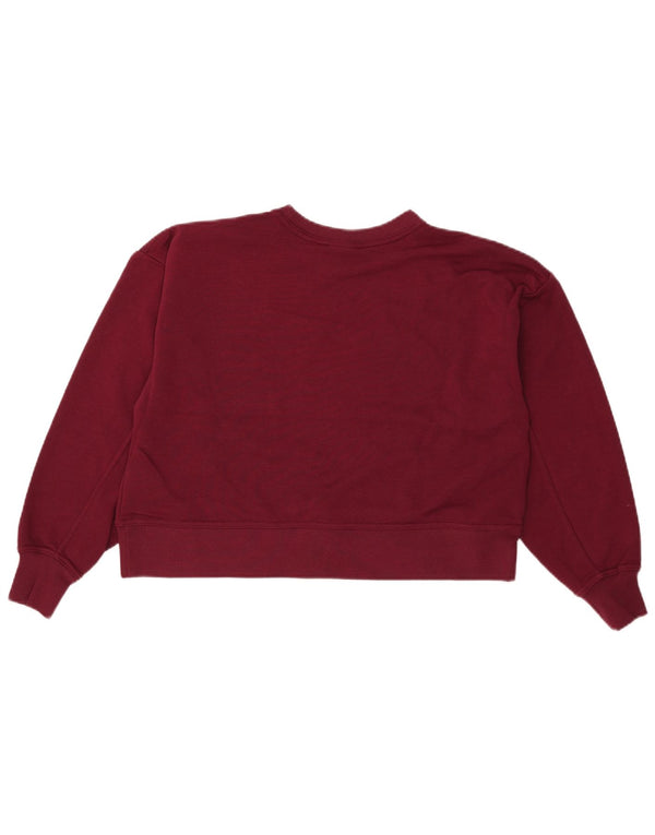 Женский джемпер большого размера с рисунком Nike UK 10, маленький бордовый хлопок