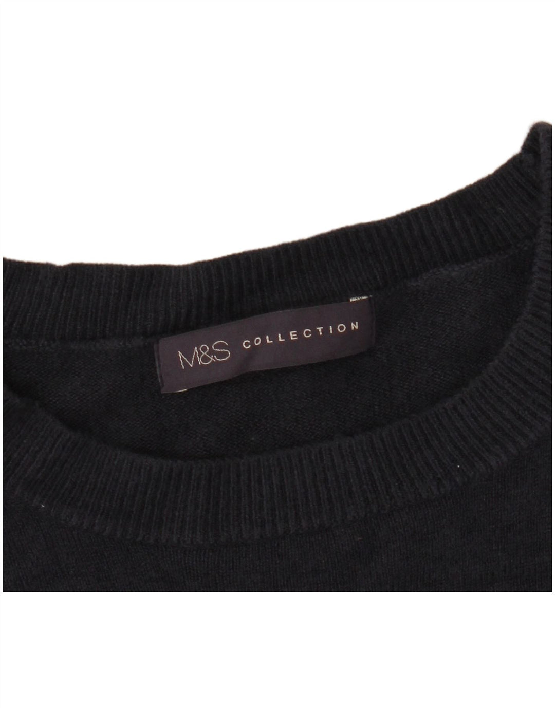 Женский джемпер с круглым вырезом Marks & Spencer UK 14, средний темно-синий