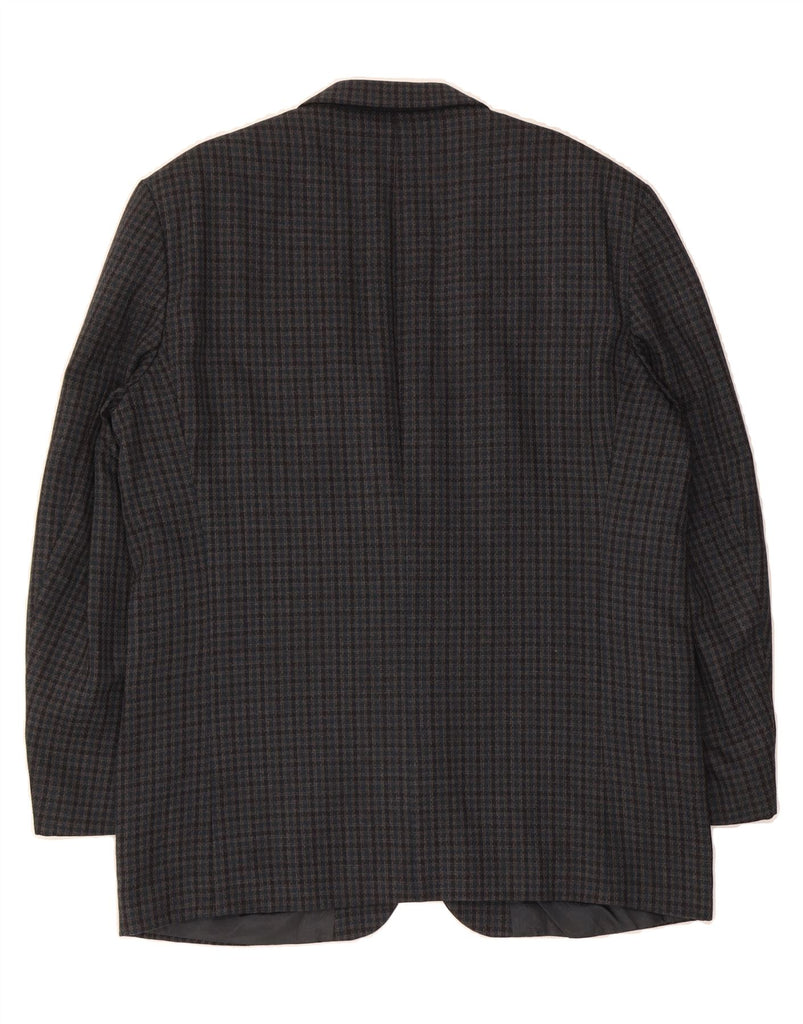 OSCAR DE LA RENTA Mens 2 Button Blazer Jacket UK 44 2XL Black Check Vintage Oscar De La Renta and Second-Hand Oscar De La Renta from Messina Hembry 