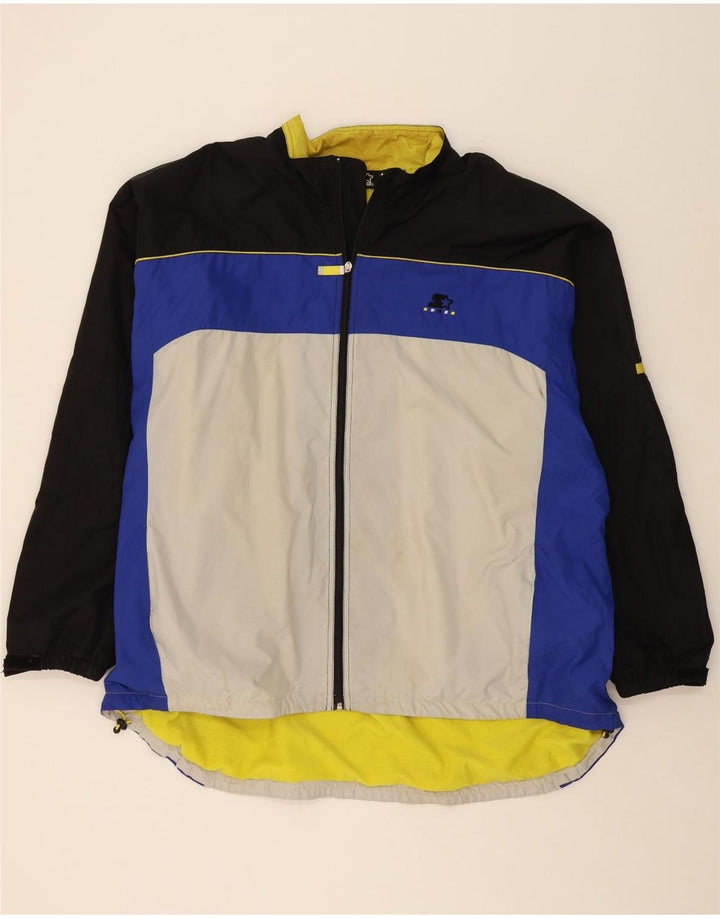 STARTER Mens Rain Jacket UK 44 2XL Multicoloured Colourblock Polyester Vintage Starter and Second-Hand Starter from Messina Hembry 