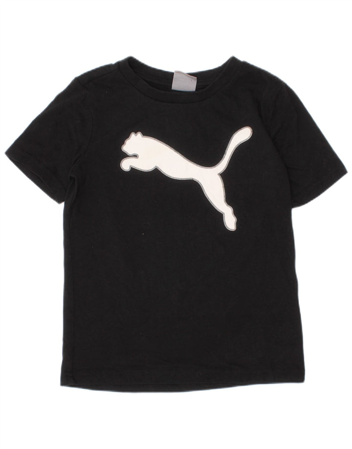 Футболка с рисунком Puma для мальчиков 3-4 года, черная