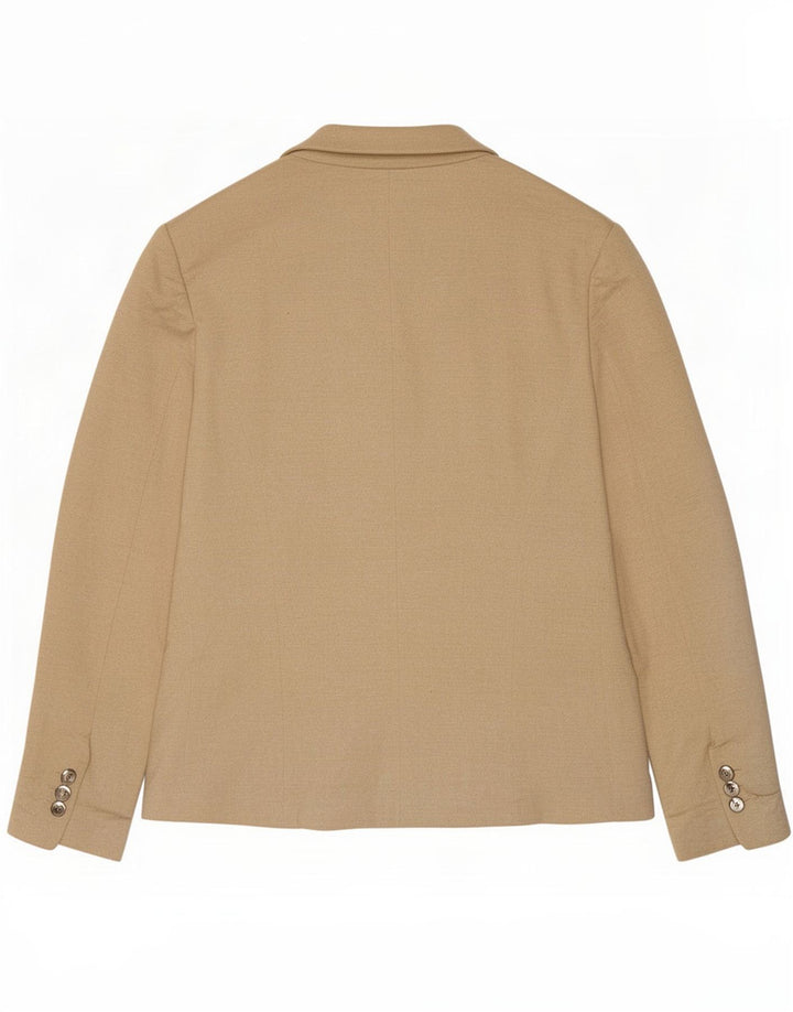 Женский пиджак на 1 пуговице Zara UK 18 XL, бежевый полиэстер с крапинками