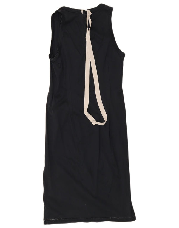 Dolce & Gabbana Womens Sleeveless T-Shirt Dress UK 8 Small Navy Blue Cotton