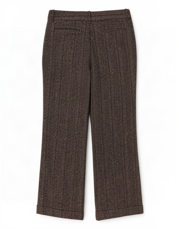Женские повседневные брюки Zara Bootcut EU 40 Medium W30 L30 Серые с рисунком «елочка»