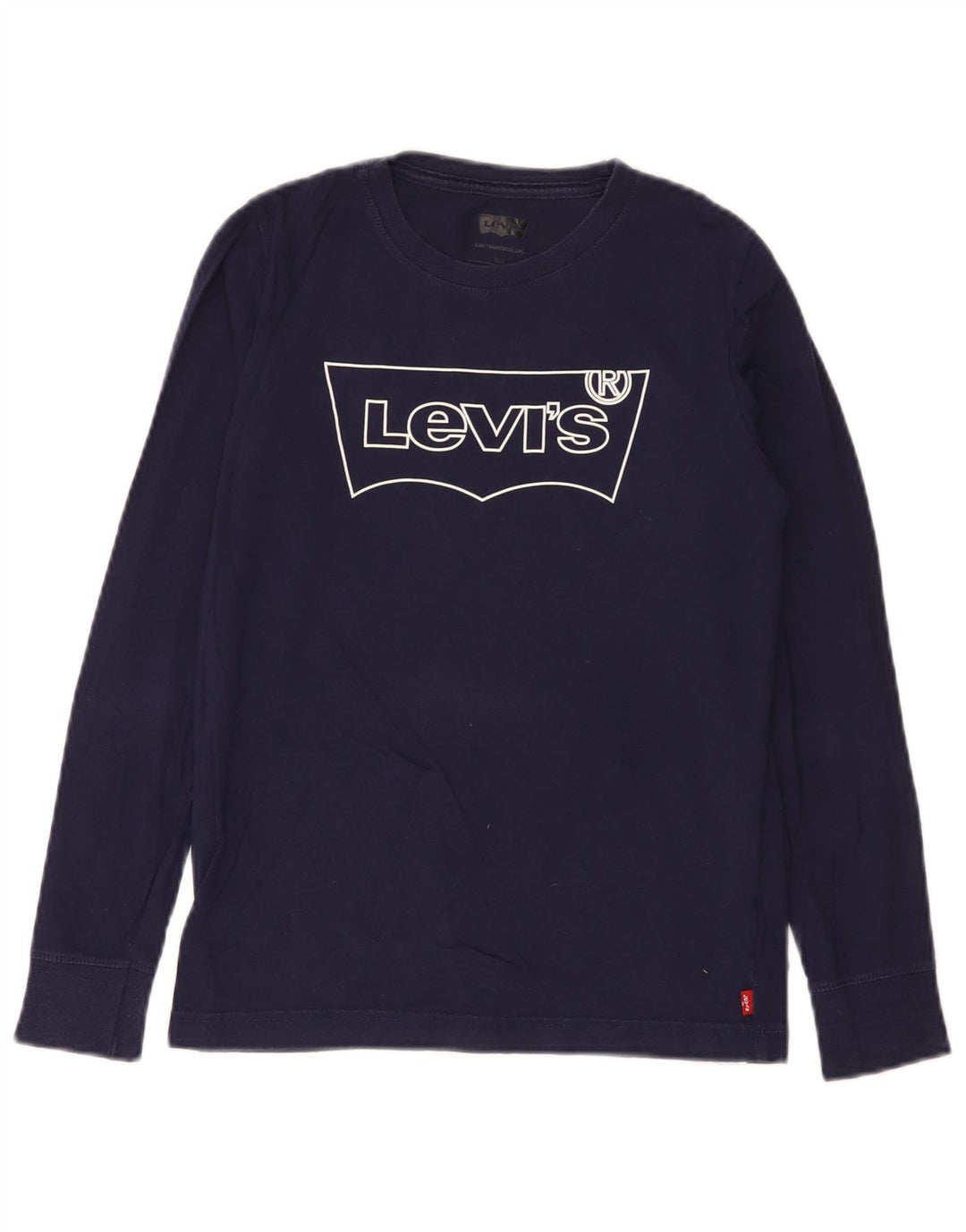 Топ с рисунком Levi's для мальчиков с длинными рукавами, 11–12 лет, темно-синий, хлопок