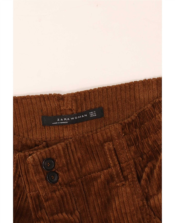 Женские укороченные вельветовые брюки Zara Medium W28 L24 Коричневые