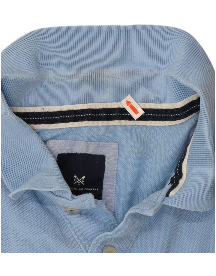 Мужская рубашка-поло Crew Clothing, большая синяя хлопковая ткань