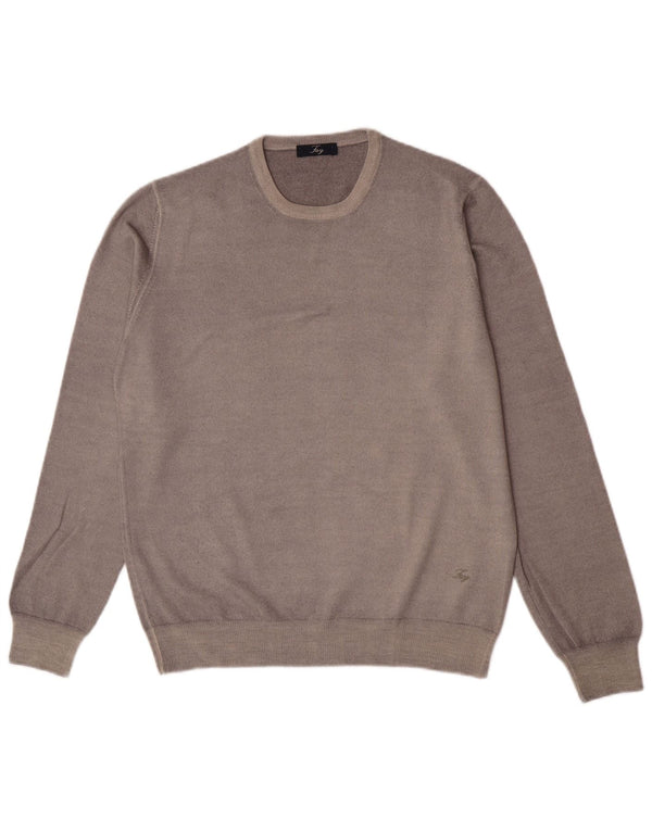 Мужской джемпер Fay с круглым вырезом IT 48 Средний Серый