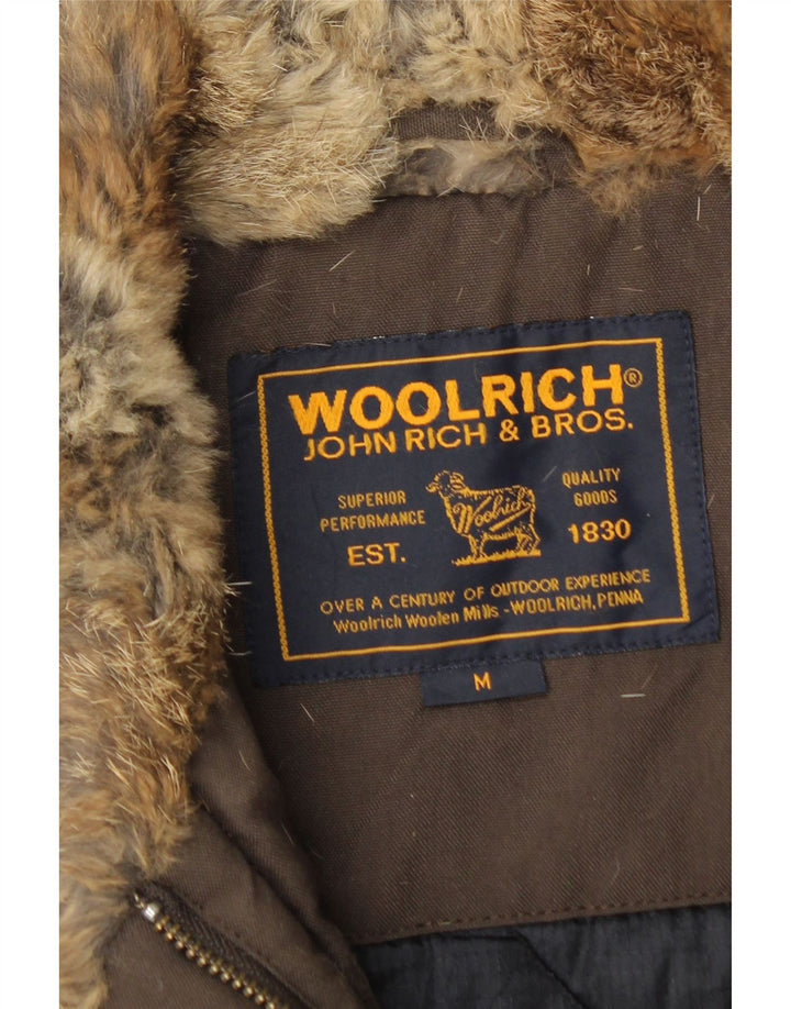 Женский стеганый жилет в стиле милитари Woolrich UK 12, средний коричневый цвет