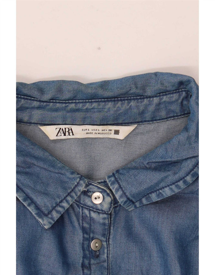Женская рубашка Zara UK 16, большая синяя