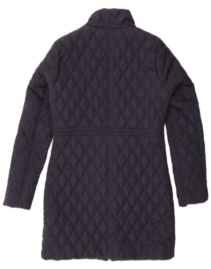 Женское стеганое пуховое пальто Hobbs UK 6 XS Темно-синий полиэстер