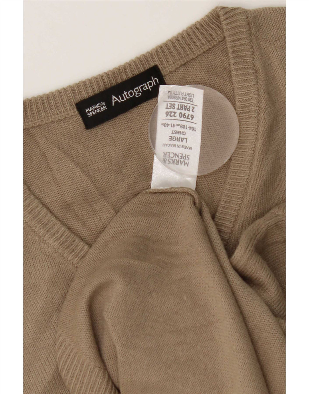 Мужская майка-майка Marks & Spencer, большая, бежевая, акрил