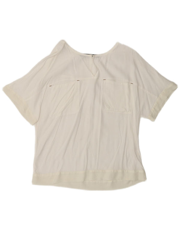 ZARA Womens Blouse Top UK 6 XS White Viscose