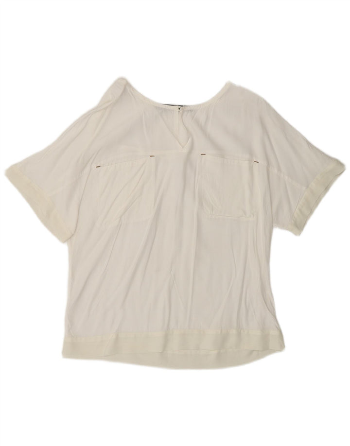 ZARA Womens Blouse Top UK 6 XS White Viscose