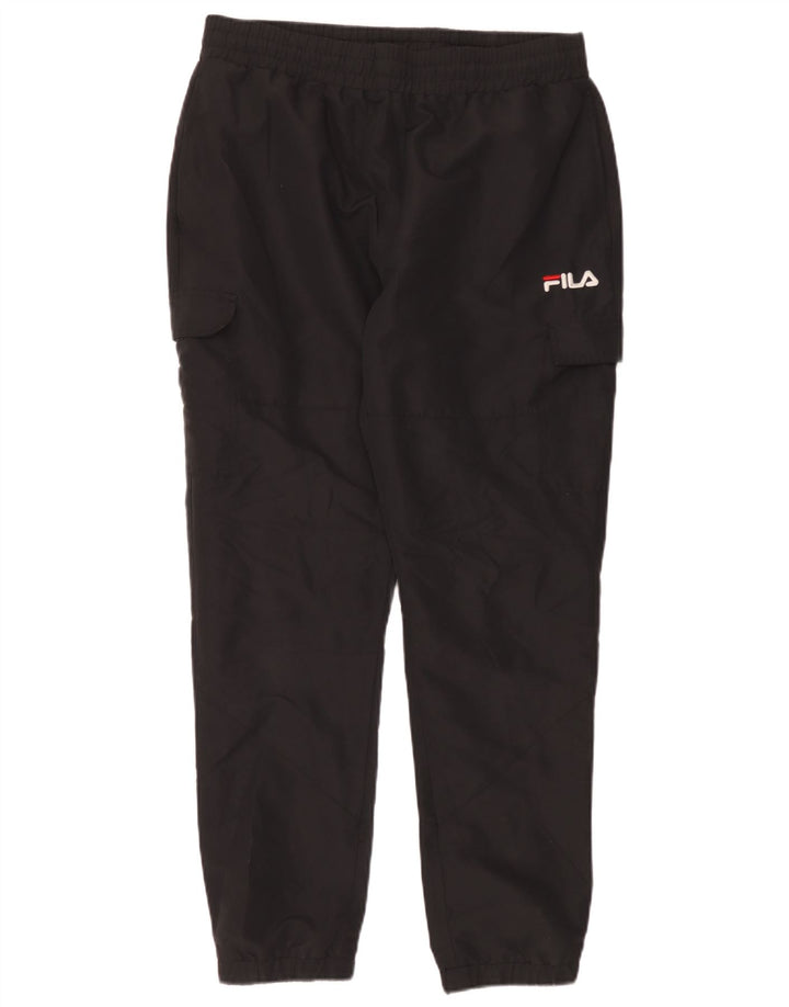Мужские спортивные брюки-карго Fila, большие черные брюки из полиэстера