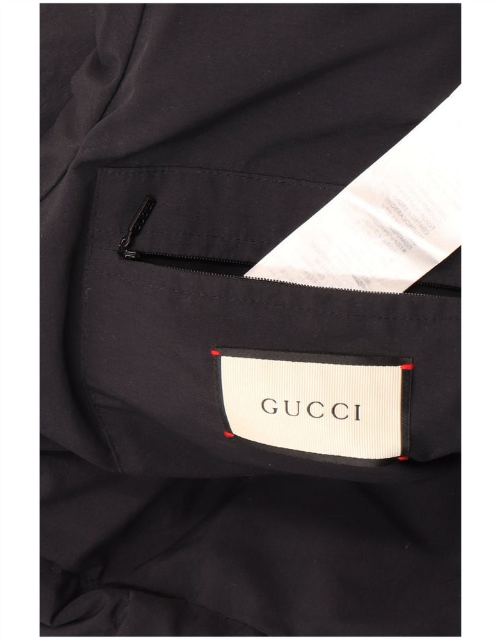 Мужское стеганое пальто с капюшоном Gucci IT 46, большой черный полиамид