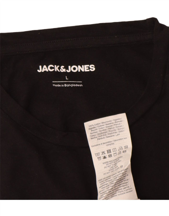 Мужская футболка Jack & Jones, большой черный хлопок