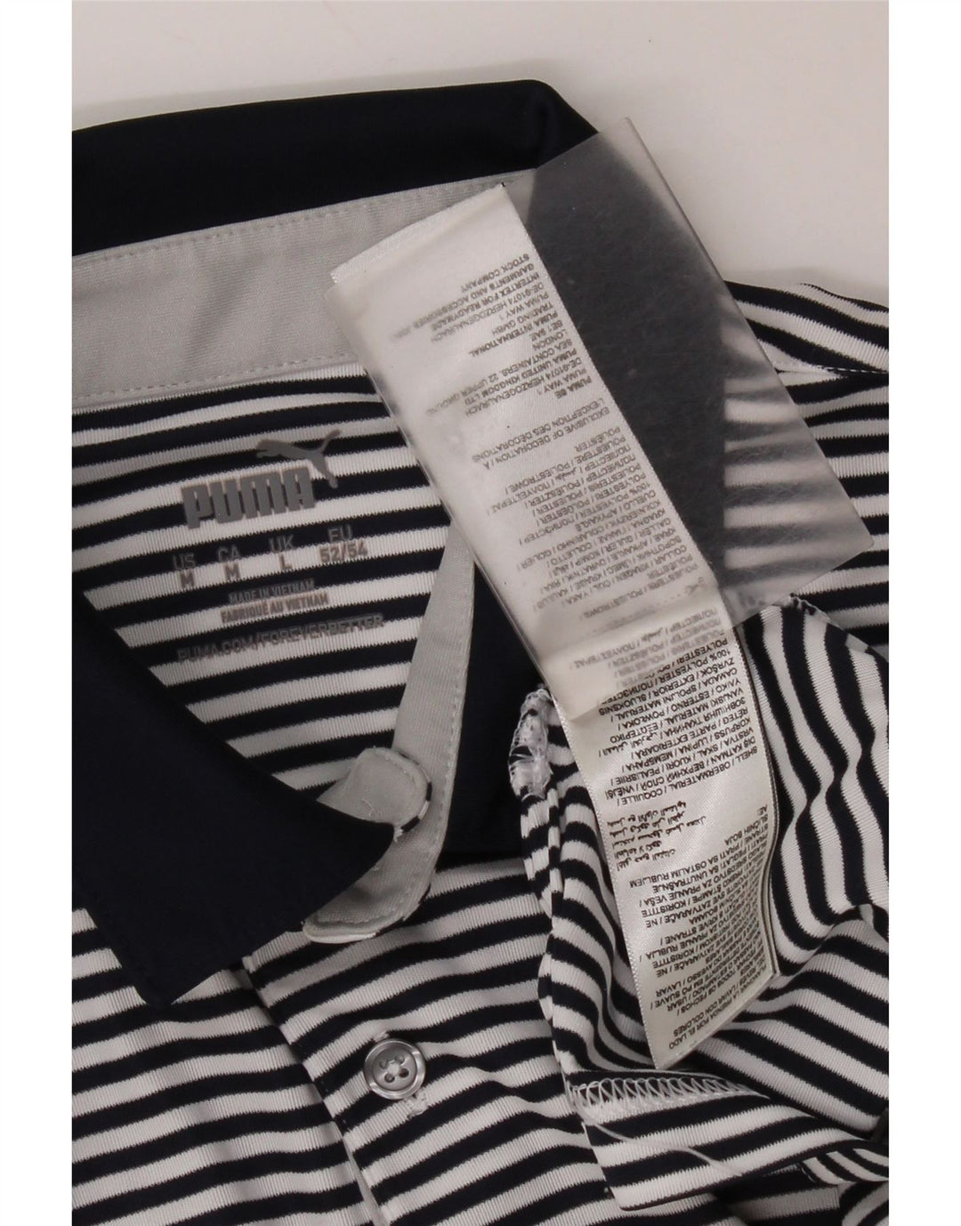 Мужская рубашка-поло Puma, большая темно-синяя полоска из полиэстера