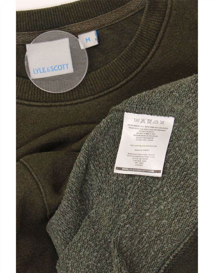 Мужской свитшот с рисунком Lyle & Scott, хлопковый джемпер среднего цвета хаки