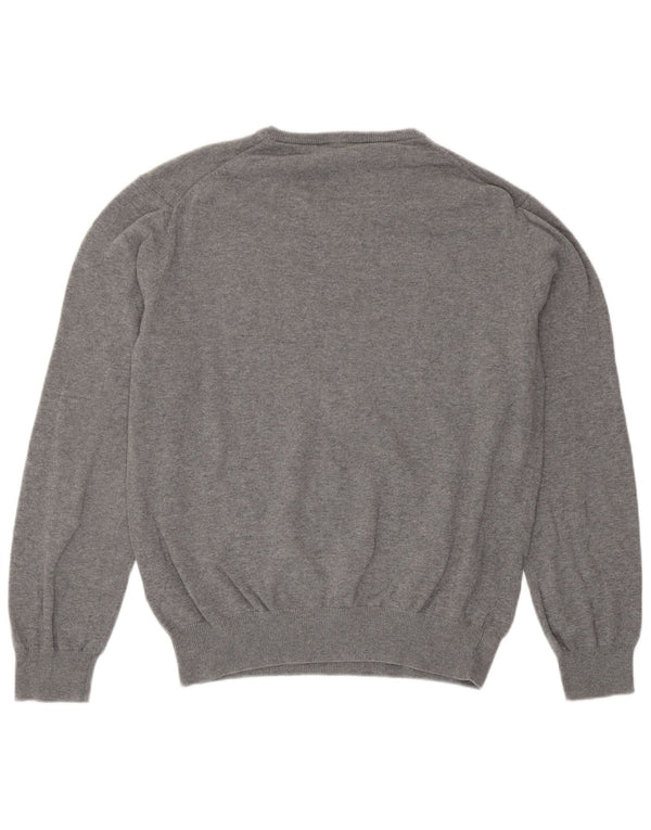 Crew Clothing Женский джемпер с v-образным вырезом, Великобритания 14, средний серый хлопок