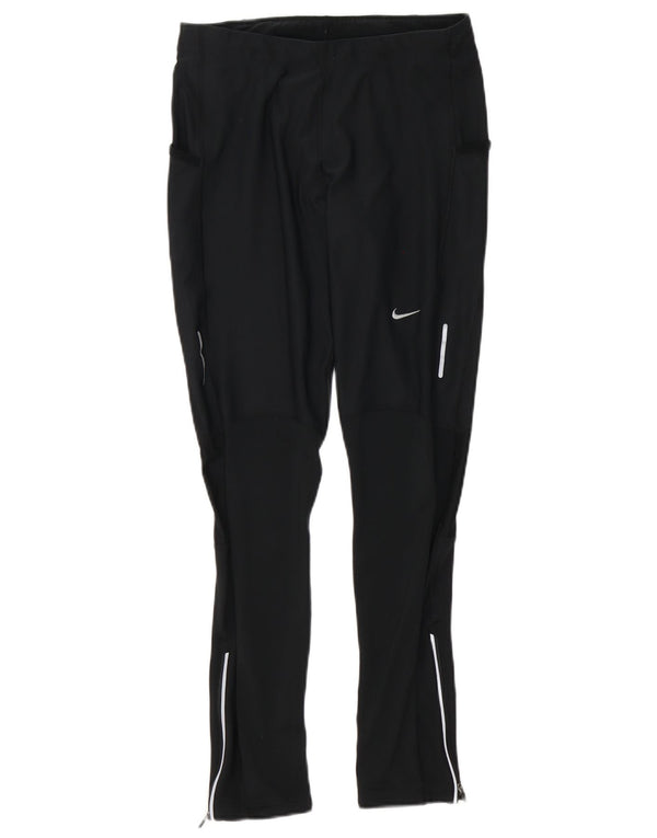 Nike Womens Running Leggings UK 14 Large Black Polyester