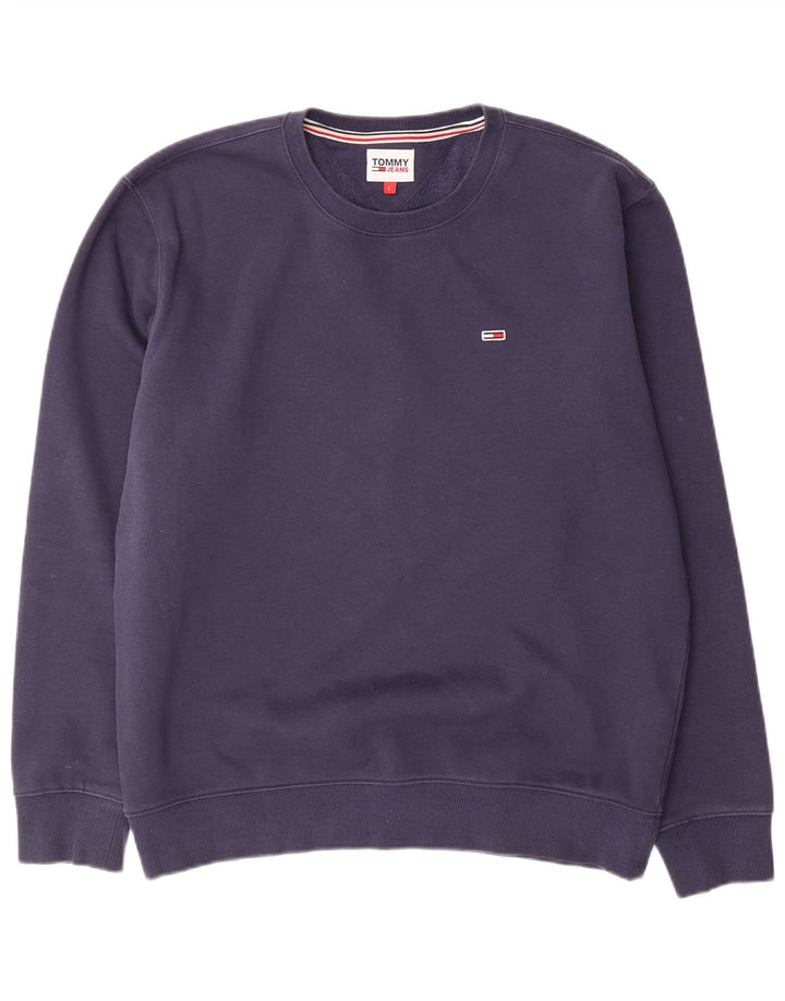 Мужской свитшот Tommy Hilfiger, большой темно-синий хлопковый джемпер