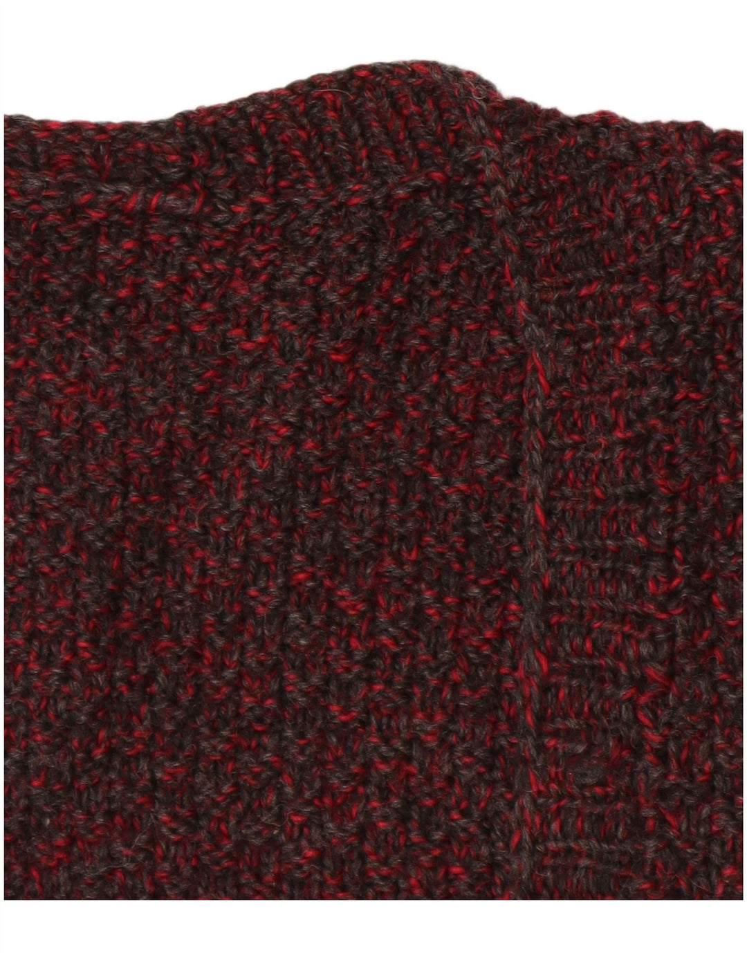 ВИНТАЖНЫЙ женский кардиган без рукавов UK 14, большой бордовый в крапинку