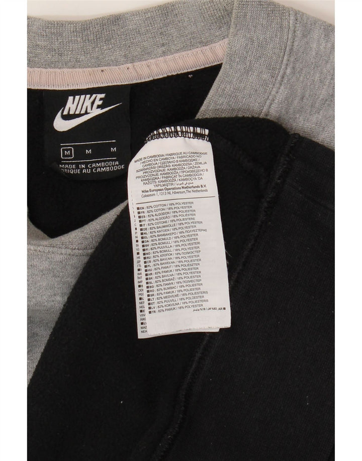 Мужской свитер Nike, джемпер, средний черный, хлопок с цветными блоками