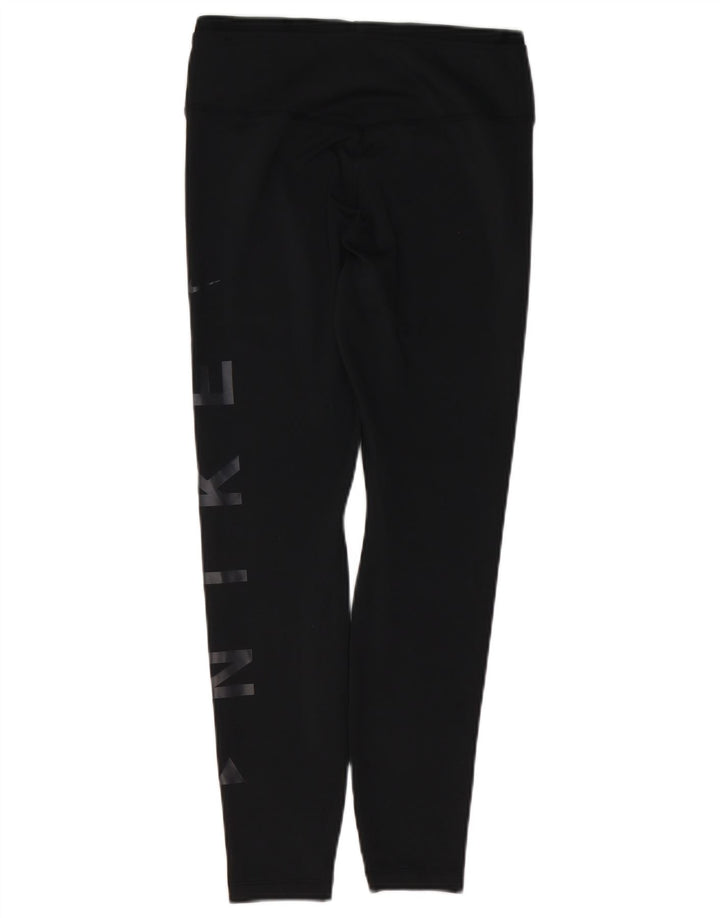 Женские леггинсы с рисунком NIKE Dri Fit UK 12, средний черный полиэстер