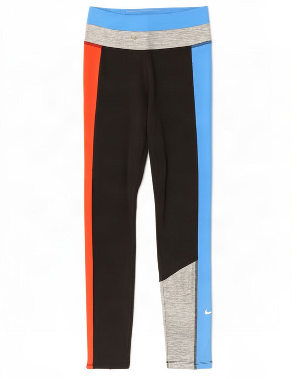 Женские леггинсы Nike Dri Fit UK 10, маленькие разноцветные цветные блоки