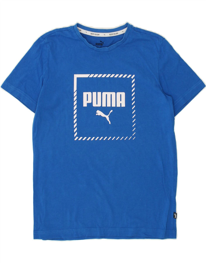 PUMA Boys Graphic T-Shirt Top 13-14 Years Blue Cotton | Vintage Puma | Thrift | Second-Hand Puma | Used Clothing | Messina Hembry 