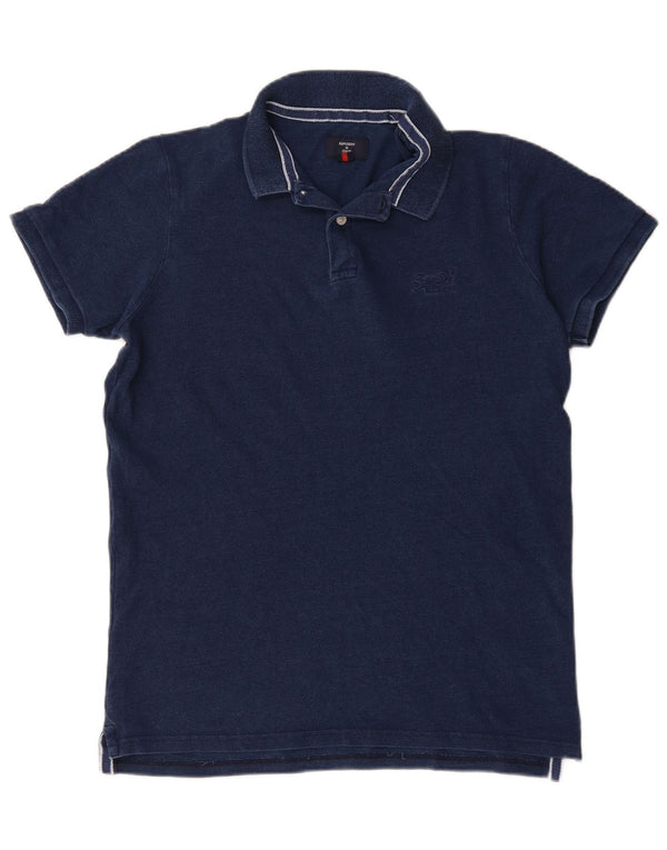 Мужская рубашка-поло Superdry XL, темно-синяя, хлопок