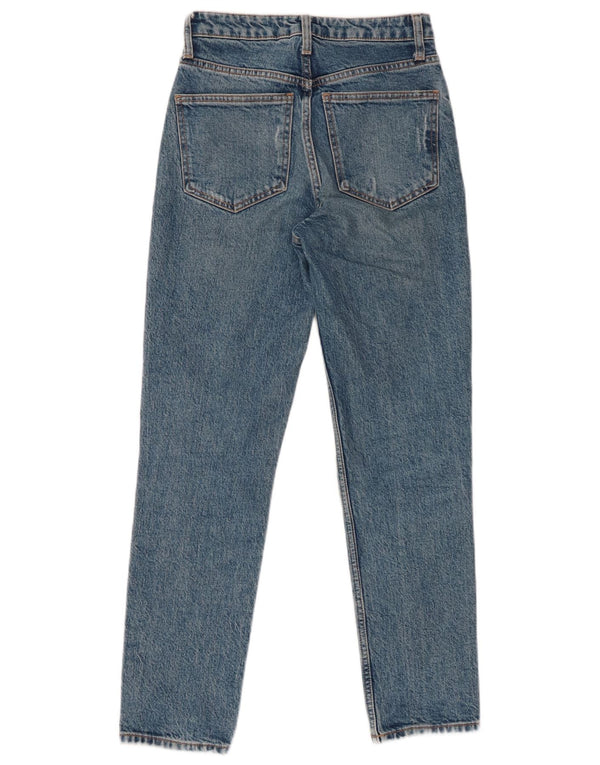 ZARA Womens Distressed Tapered Jeans EU 32 2XS W22 L27 Blue Cotton