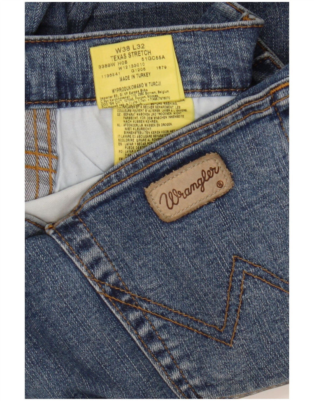 Мужские прямые джинсы WRANGLER Texas Stretch W38 L32, синий хлопок