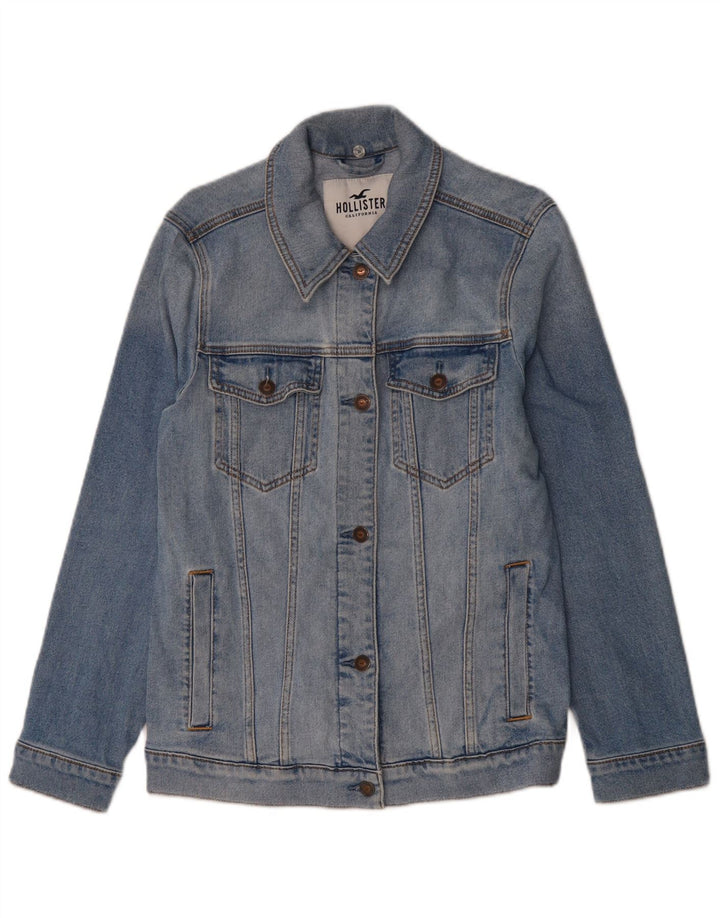 HOLLISTER Womens Denim Jacket UK 14 Medium Blue Cotton