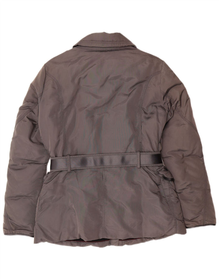 PEUTEREY Женская стеганая куртка с поясом IT 46 Большая Серая Полиамид Классика