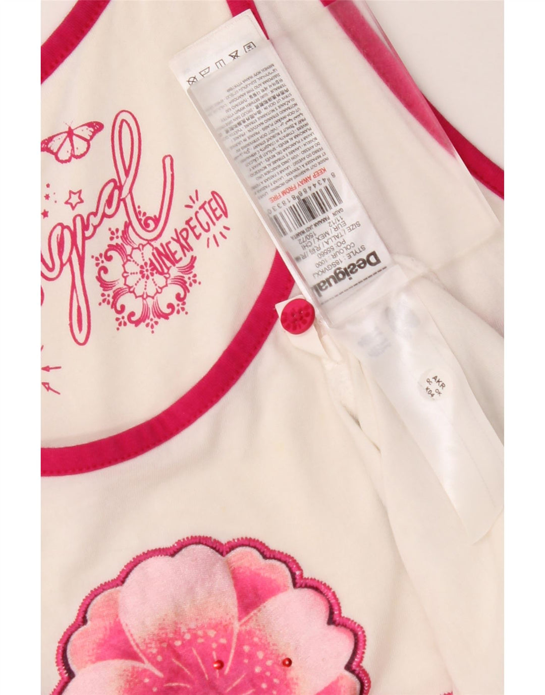 Платье-туника без рукавов с рисунком для девочек 11-12 лет, белое цветочное платье