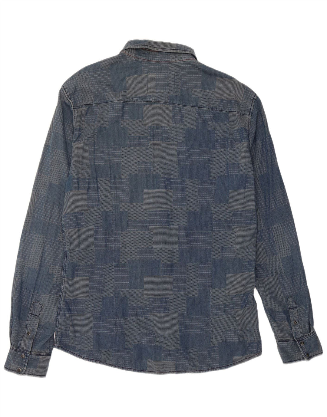 Мужская Рубашка Gaudi 2XL Синяя Лоскутная Хлопок