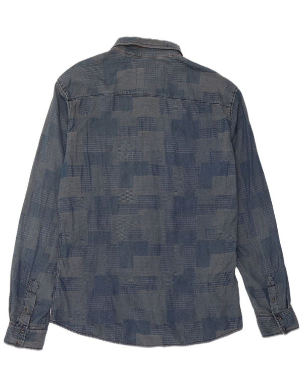 Мужская Рубашка Gaudi 2XL Синяя Лоскутная Хлопок